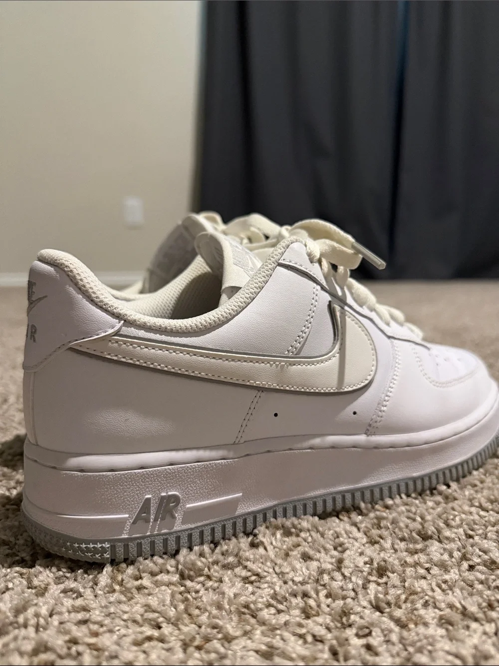 Nike White/Cream Air Force 1 Low-Top Sneakers